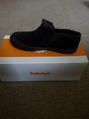 Timberland Black Faux-Fur Lined Slip-On Sneakers